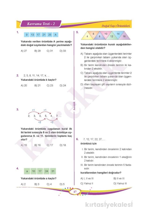 Karekök Yayınları 5. Sınıf Matematik Soru Bankası