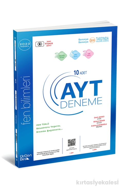 ÜçDörtBeş Yayınları AYT Fen Bilimleri 10'lu Deneme