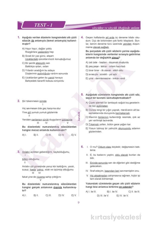 Karekök Yayınları TYT Paragraf Soru Bankası
